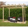 Pergola di legno impregnata in autoclave di misura 240 x 300 cm.