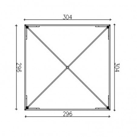 Misure Gazebo con grigliati Cagliari, 3x3m