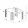 Misure gazebo con grigliati Cagliari, 300 x 300 cm