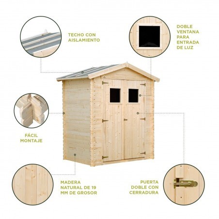 Casetta di legno Alvik 19 mm, 196 x 136 cm, 2,66 m²