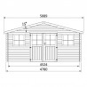 Misure casetta di legno Aveline. 34 mm, 478 x 478 cm.