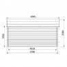 Misure casetta in legno Aveline. 34 mm, 478 x 478 cm.