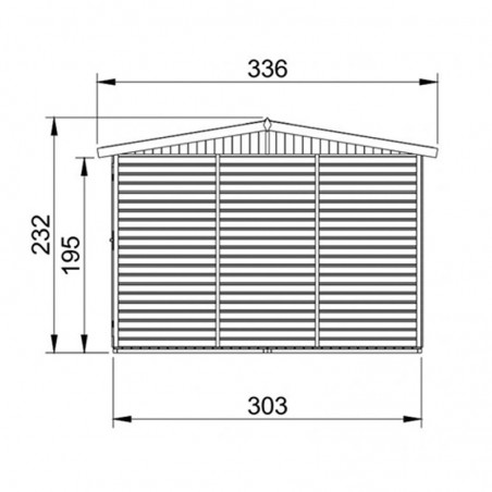 Misure chiosco Mateo, 17 mm, 303x199 cm, 6m²