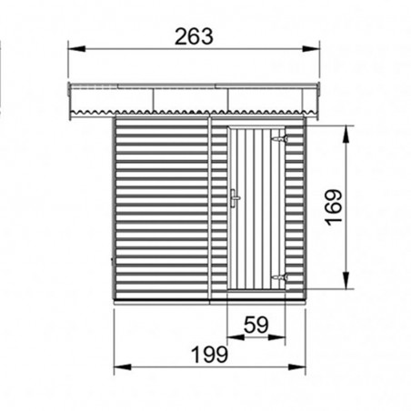 Misure chiosco Mateo, 17 mm, 303x199 cm, 6m²