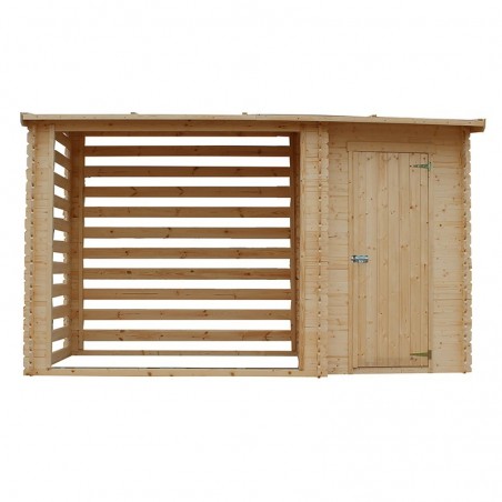 Capannone con legnaia 19 mm, 344x130 cm, 4,47m²