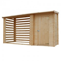 Capannone con legnaia 19 mm, 344x130 cm, 4,47m²