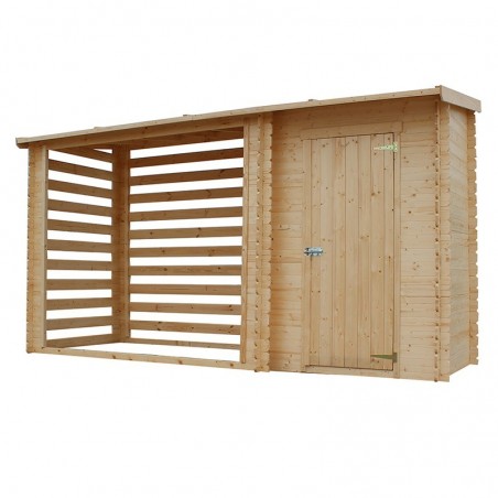 Capannone con legnaia 19 mm, 344x130 cm, 4,47m²