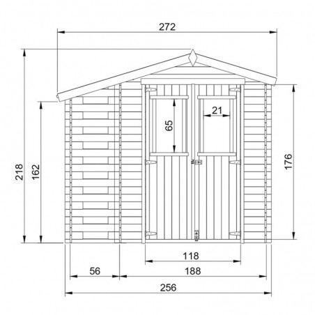 Misure caseta Camilla, 19 mm, 256x200 cm, 5,12m²