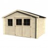 Casetta per giardino in legno Boreal. 28 mm, 398x248 cm. 9,87 m²