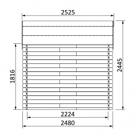 Casetta per giardino in legno Boreal. 28 mm, 398x248 cm. 9,87 m²