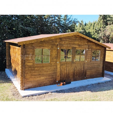 Casetta di legno Aveline. 34 mm, 478 x 478 cm. 22,85 m²