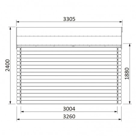 Casetta di legno Flovene. 28mm, 326x326cm. 10,63m²