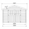 Casetta di legno Flovene. 28mm, 326x326cm. 10,63m²