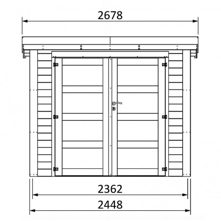Casetta di legno Pico. 28 mm, 245 x 220 cm. 5,4 m²