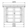 Casetta di legno Pico. 28 mm, 245 x 220 cm. 5,4 m²