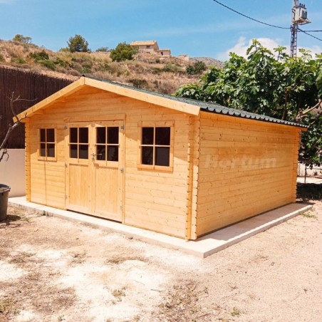 Casetta di legno Aveline. 34 mm, 478 x 478 cm. 22,85 m²