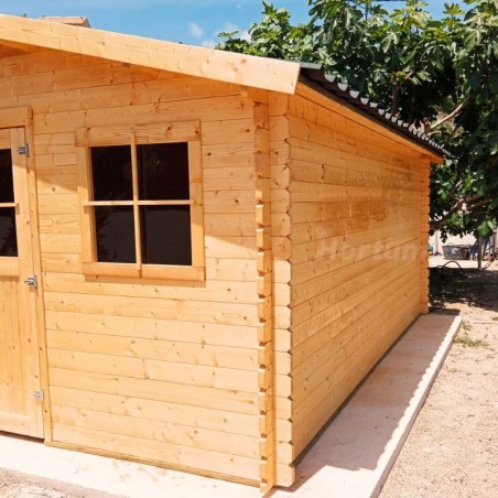 Casetta di legno Aveline. 34 mm, 478 x 478 cm. 22,85 m²