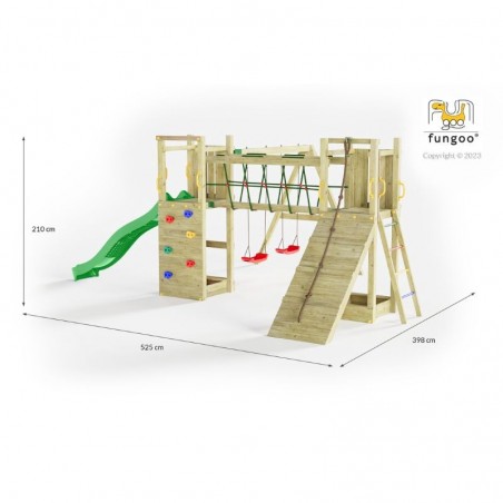 Parco Giochi In Legno Maxi Funny Exposure 525x398x210 cm