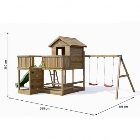 Parco Giochi In Legno Mars 525x398x210 cm