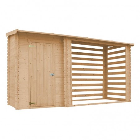 Capannone con legnaia 19 mm, 344x130 cm, 4,47m²