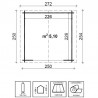 Misure Casetta Arisa impregnata, 28mm, 250 x 250 cm. 6,25m²
