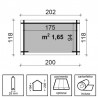 Casetta Patty. 28mm, 200x118 cm. 2,36 m²