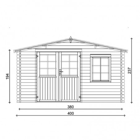 Misure casetta Valencia. 40mm, 400x400 cm. 16 m²