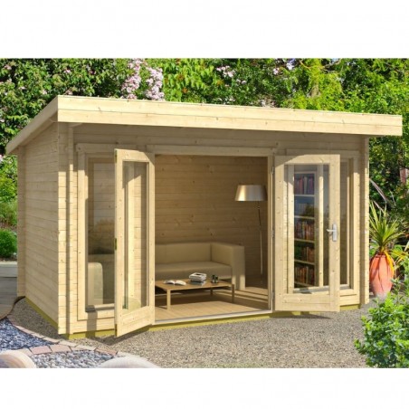 Casetta da giardino Carla. 34mm, 408x268 cm. 10,9 m² - Tetto piatto