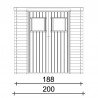 Misure Casetta di legno Birba. 19mm, 200 x 200 cm. 4m²