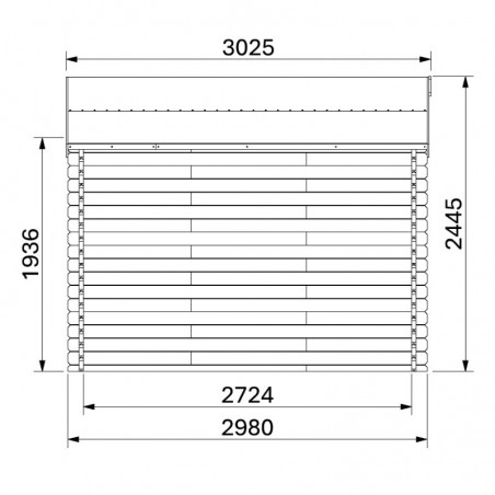 Casetta Valodeal Impregnata. 34mm, 3 x 3 m, 8.88m²