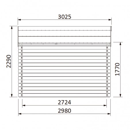 Misure casetta in legno Valeria impregnata 34 mm, 400 x 300 cm, 11,86 m²